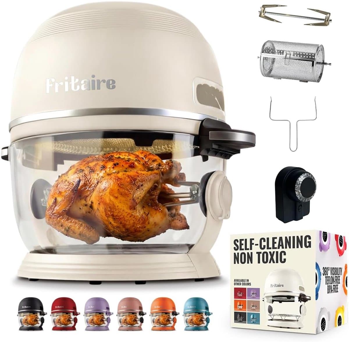Heteluchtfriteuse - Airfryer - Gezond Frituren - Automatische Uitschakeling - 48 Liter - Wit — afbeelding 1