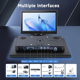 Draagbare 10.1 Inch LCD Monitor met HDMI, VGA en BNC - Voor CCT, Gaming en Auto — thumbnail 4