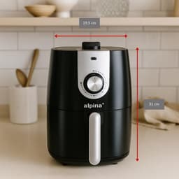 Airfryer 2L - Heteluchtfriteuse voor 2 tot 3 Personen met Timer en Aanpasbare Temperatuur - Gezond Frituren en Makkelijk schoon te maken — thumbnail 3