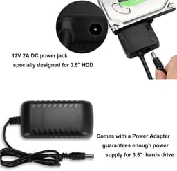 SATA naar USB 3.0 Adapter voor 2.5" en 3.5" HDD SSD - Externe Harde Schijf Kabel met Voeding — thumbnail 3