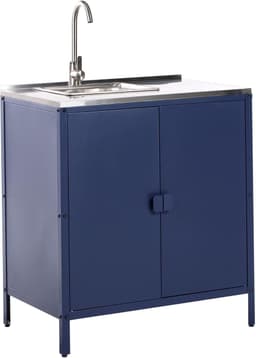 Buitenkeuken Kast - Tuin Keukenunit - Buiten Koken - Inclusief Spoelbak - 80x50x90 cm - Blauw — thumbnail 1