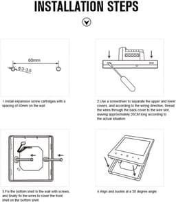 Slimme Thermostaat - Programmeerb. Verwarming - Home Kantoor Hotel - LCD Kleurendisplay - 41x86x86mm - Wit — thumbnail 4