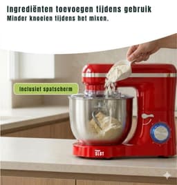 SAVI® Mixer met mengkom - Mixer - Mixer met mengkom keukenmachine - Rood - ‎39cm x 24cm x 31cm — thumbnail 3
