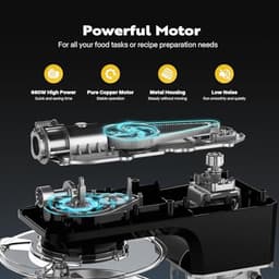 7.5 Quart 660W 6-Speed Stand Mixer - Zwart — thumbnail 4