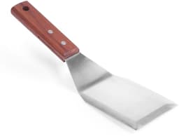 HENDI Hamburger turner – Houten greep – Roestvrij staal – 270x75 mm – Donker hout — thumbnail 2