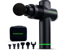 Tunturi MG40 Massage Gun - Massage Apparaat Met Multi Grip - Inclusief 6 Opzetstukken En Koffer - Extra Krachtig en Stil - Incl App