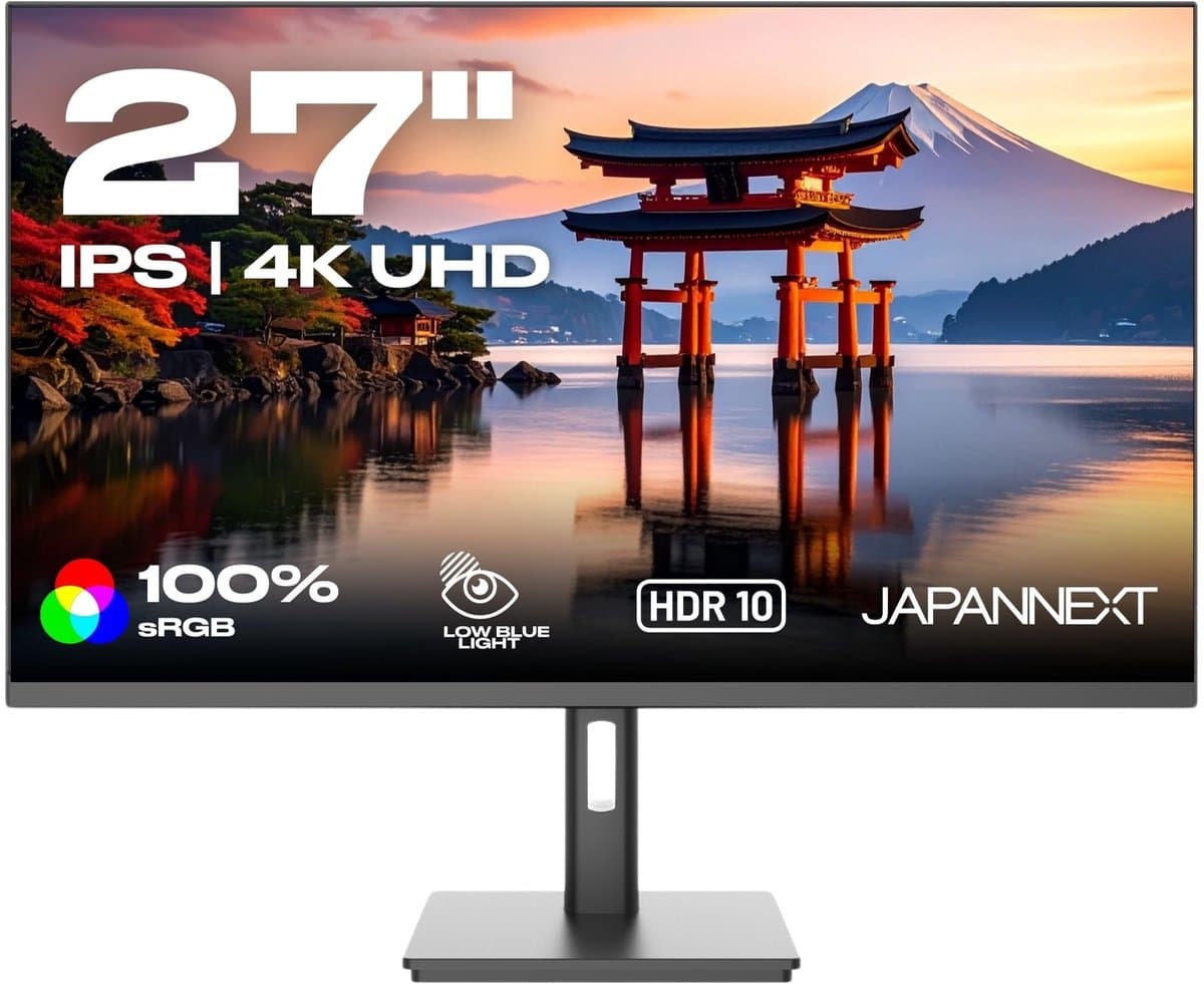 JAPANNEXT Monitor 27" IPS 4K UHD (3840x2160) | JN-IPS2709UHDR — afbeelding 1