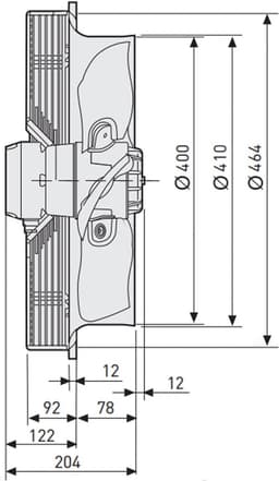 Soler & Palau HXM-400 Muurventilator - 230V AC - 151W - 3670 m³/h - 56dB - IP44 - HXM-400 — thumbnail 5