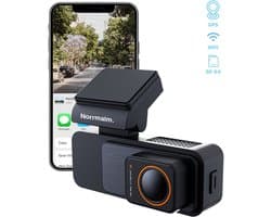 Norrmalm® Dashcam voor auto - 4K - WIFI - App (iOS & Android) - 64GB SD-Kart - Voor & achter camera - G-sensor - Loop opname - Zwart