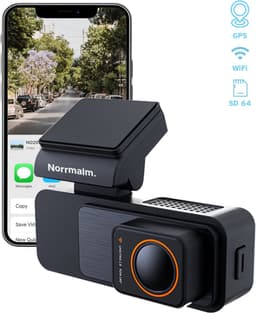 Norrmalm® Dashcam voor auto - 4K - WIFI - App (iOS & Android) - 64GB SD-Kart - Voor & achter camera - G-sensor - Loop opname - Zwart — thumbnail 1