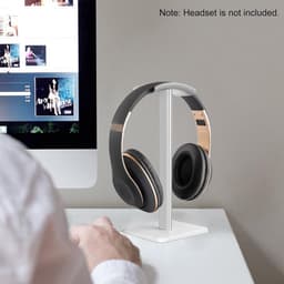 Koptelefoon standaard - Headset houder - Bureau organiseren - Afneembaar ontwerp - 9x9x20cm - Wit — thumbnail 3