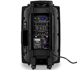 Qtx QR12PABT Mobiele Bluetooth PA Luidspreker Box Accu Trolley USB/SD/VHF 700W — thumbnail 3