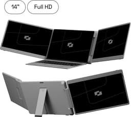 Screenmate® Flip Portable Monitor 14” - Draagbare Monitor met Beschermhoes - Extra Scherm Laptop - Draagbaar Beeldscherm - Grijs — thumbnail 1