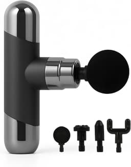 Diep weefselmassagepistool, 6-standen rug- en nekpercussiemassage, 4-kops draadloos spiermassageapparaat, pijnverlichting, Type-C-oplaadbaar, reisformaat — thumbnail 1