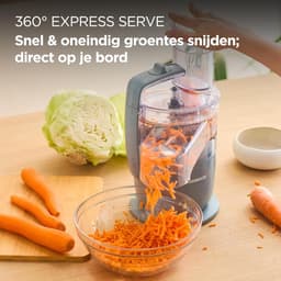 RFWR® Multi-functionele Foodprocessor voor Hakken, Snijden, Pureren en Kneden met Express Serve Accessoire - 1,3 L Mengkom - 650W Zilver — thumbnail 5