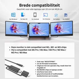DailySupplies® Portable Monitor - Tri Screen - Laptop Uitbreider - Full HD — thumbnail 2