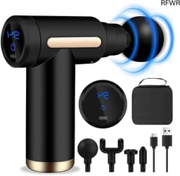 RFWR® Mini Massagepistool met 6 Snelheden en LCD-Scherm - Draagbaar en Stil voor Spierpijnverlichting — thumbnail 1