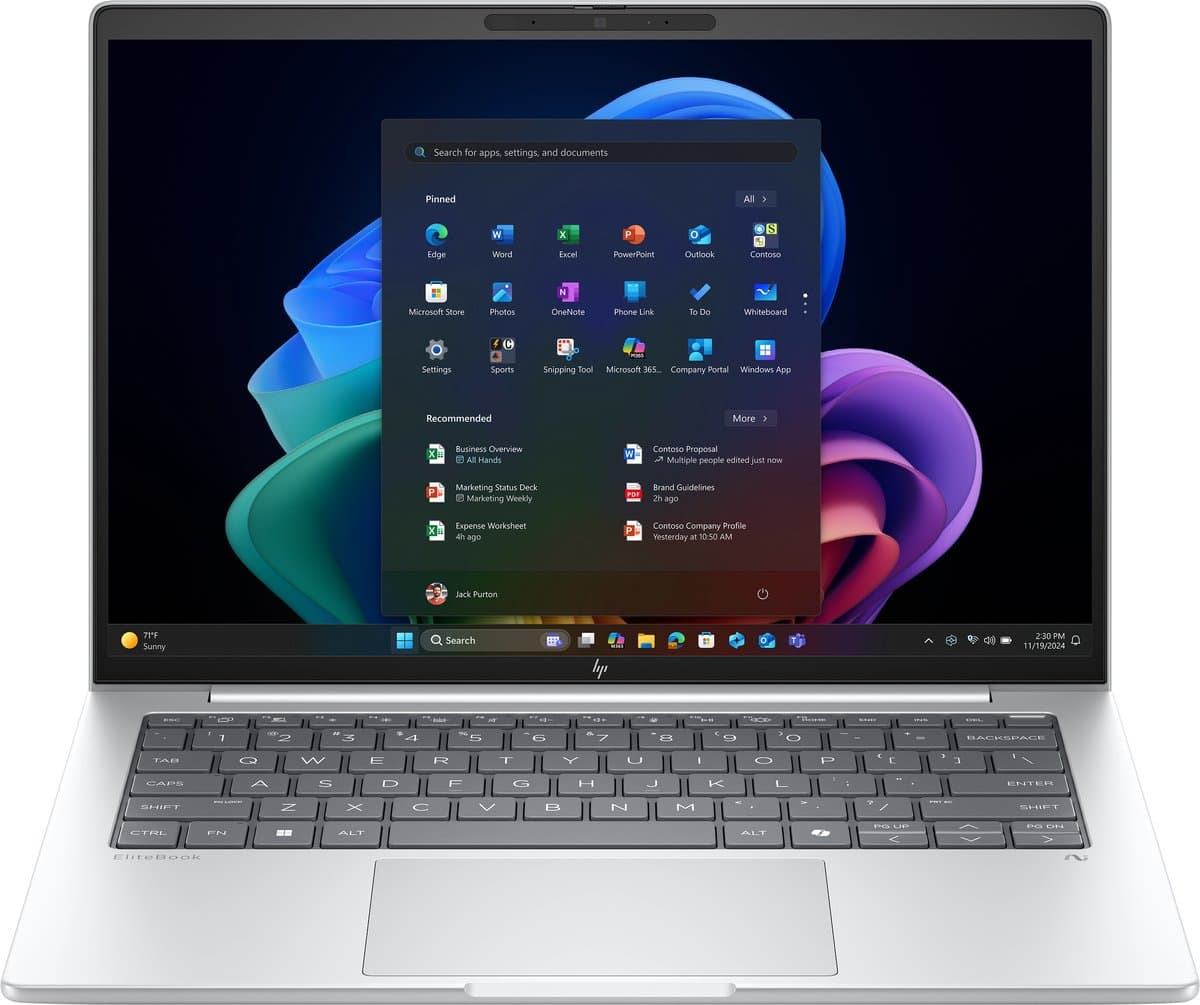 "HP EliteBook 8 G1a Next Gen AI PC Copilot+ PC AMD Ryzen AI 7 PRO PRO 350 Laptop 35,6 cm (14"") WUXGA 32 GB DDR5-SDRAM 1 TB SSD Wi-Fi 6E (802.11ax) Windows 11 Pro Zilver" — afbeelding 1