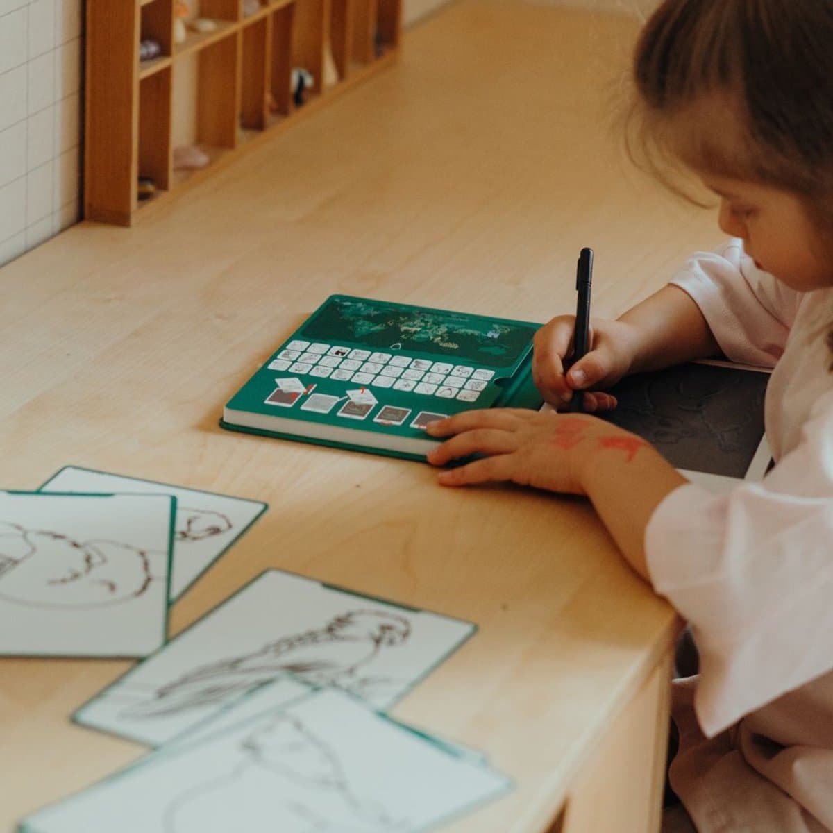 BEAU by Bo Kidywolf Kidydraw Mini Tekenboek met LCD-scherm Dinosaurussen + Refill Once upon a time & Animals — afbeelding 1