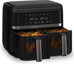 Klarstein heteluchtfriteuse, airfryer met 2 kamers, 1850 W compacte heteluchtfriteuse, 7,6 L luchtfriteuse met touch bediening, timer, voorverwarmen, 6 modi, grote heteluchtfriteuse, air fryer XL — thumbnail 1