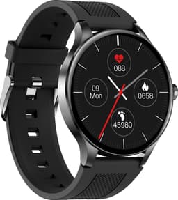 Belesy® NOBLE - Smartwatch Heren – Smartwatch Dames - Horloge – Stappenteller – Calorieën - Hartslag – Sporten - Je eigen foto als wijzerplaat - Kleurenscherm - Full Touch – Silicone – Zwart - Moederdag — thumbnail 2