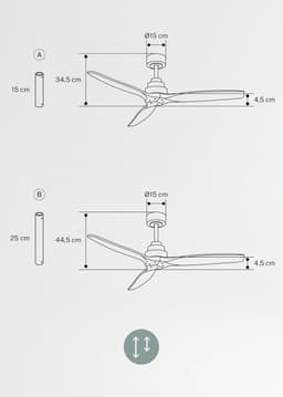 Stil Dimbare Plafondventilator met DC Motor, WiFi en Houtkleurige Bladen — thumbnail 1
