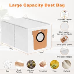 18-delige veegrobot-accessoires, Geschikt voor Xiaomi Robot Vacuum X20+/X20 Plus robotstofzuiger, 1 hoofdborstel, 4 stofzakken, 4 zijborstels, 4 filters, 4 reinigingsdoeken en 1 reinigingsborstel — thumbnail 3