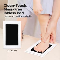 Allecta - Inktloze Stempelkit voor Baby's - Voetafdruk en Handafdruk - Poot Stempelafdruk - Pasgeboren Baby's - Zwart. — thumbnail 2