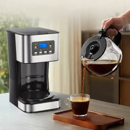 Filterkoffiezetapparaat - Koffiezetapparaat - 950W & Timer & Warmhoudfunctie - 1.5L Capaciteit - Antidruppelsysteem - Voor Huis & Kantoor — thumbnail 5