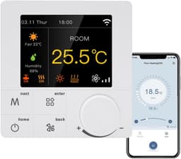 Slimme WiFi Thermostaat voor Airconditioning en Vloerverwarming - Programmeerbaar met Kleurendisplay en Spraakbediening — thumbnail 1