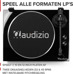 Platenspeler - Audizio Toledo premium platenspeler Bluetooth out - Stijlvol design - Zwart — thumbnail 3
