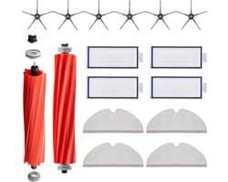 Een 16-delige accessoire set Geschikt voor Roborock Q7/Q7+/Q7 Max/Q7 Max+ stofzuigers. Inclusief 2 hoofdborstels, 4 dweildoeken, 4 HEPA-filters en 6 zijborstels.