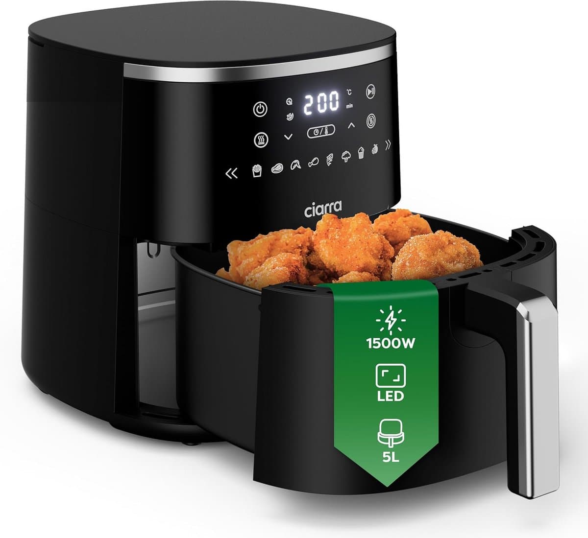 Airfryer - Hete Lucht Oven - Gezond Koken - Digitale Touch Panel - 5 Liter Capaciteit - Zwart — afbeelding 1
