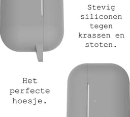 Case - Geschikt voor Apple AirPods Pro 2 - Siliconen Hoes met Clip - Silicone Hoesje Cover - Grijs — thumbnail 2