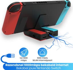 Good2know Nintendo Switch Dock Set - Multifunctioneel 5 in 1 Docking station geschikt voor Switch & OLED - Ultra HD - 4K HDMI - Oplaadstation - TV/Monitor aansluiting voor Schermprojectie - Inclusief thumb grips — thumbnail 4