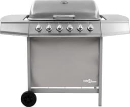 vidaXL Gasbarbecue met 6 branders zilverkleurig — thumbnail 3