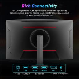 Stemily Gaming Monitor - Gebogen Scherm - 32 inch - 1920 * 1080 - 240Hz - 125% Srgb, 3500:1 — thumbnail 3