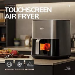 Airfryer - Hete Luchtfriteuse - 5L Elektrische Friteuse / Oven - Oilless Fornuis Met Aanraakingsbediening - Anti-aanbaklaag - Kijkvenster - Familiegrootte - Met beveiligingsslot - Zwart — thumbnail 4