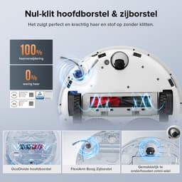 Roborock Qrevo Edge S5A robotstofzuiger - 18500Pa - met dweilfunctie&Liftable mop - anti-verstrengeling - obstakelvermijding - individuele tapijtstrategie - ultradun design - 75 °C heet water mopwas - Zelfreinigend - Zwart - S8 Pro Ultra upgrade — thumbnail 5