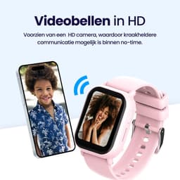 Qlokkie Kiddo Mini - GPS horloge kind - Smartwatch kinderen - GPS tracker kind met nauwkeurige locatiebepaling - GPS horloge kind met simkaart - Stel veilige zones in - SOS functie - Roze — thumbnail 5