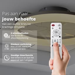 FlinQ AeroGlow Smart Plafondventilator met Verlichting - Ventilator voor aan het Plafond - Ideaal voor op de Slaapkamer - Bestuurbaar met App of Afstandsbediening — thumbnail 3