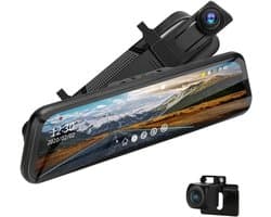 Dashcam - Dashcam voor Auto - Autospiegel - met Vaste Bedrading - 24-uurs Parkeermonitor - Videorecorder - 1080p - Dubbele Dashcam - 170° Groothoeklens - Timelapse-video - Loop-opname - G-sensor - 10 inch - Zwart