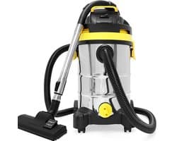 Royal Swiss® ED-012 Aspirateur Eau & Poussière – 1200W – Cuve Inox 30L – Puissante Aspiration 18 kPa – Avec Filtre HEPA & Fonction Soufflage