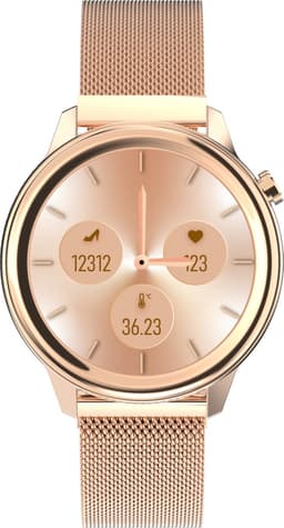 Belesy® MOON - Smartwatch Dames - Horloge - Stappenteller - Lichaamstemperatuur - Bloeddruk - Zuurstofgehalte - Ademhaling - Full Touch - Diverse Wijzerplaten - Mutli sport - Milanees - Staal - Rose Goud - Moederdag — thumbnail 3