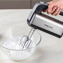 Handmixer met 5 Snelheden – Extra Krachtig 500W – Dubbele Kloppers & Deeghaken – Compacte Keukenmachine – Elektrische Handklopper – Zwart – Incl. Accessoires — thumbnail 5