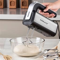 Handmixer met 5 Snelheden – Extra Krachtig 500W – Dubbele Kloppers & Deeghaken – Compacte Keukenmachine – Elektrische Handklopper – Zwart – Incl. Accessoires — thumbnail 2