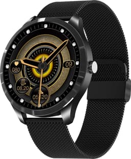 Belesy® Q9 Pro - Smartwatch Dames – Smartwatch Heren - Horloge - 1.28 inch - Kleurenscherm - Stappenteller - Bloeddruk - Hartslag - 75+ Wijzerplaten – Sporten – Milanees – Staal – Zwart - Kerstcadeau — thumbnail 2