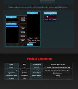Game muis met LED verlichting - 6 knoppen - 1200/1600/2400/3200 DPI - hoge precisie - ergonomisch - — thumbnail 5