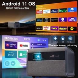 Beamer J10-EU - 3500 ANSI Lumen - 1920 x 1080 Resolutie - LCD - Android Smart Home Theater - Wit - Voor Binnen En Buiten — thumbnail 3