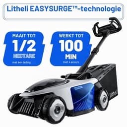 Elektrische Grasmaaier Zelfrijdend - 43 cm Maaibreedte - 2 x 20 V Accu - 50 Liter Grasopvang - Kunststof - Voor Tuinonderhoud — thumbnail 4